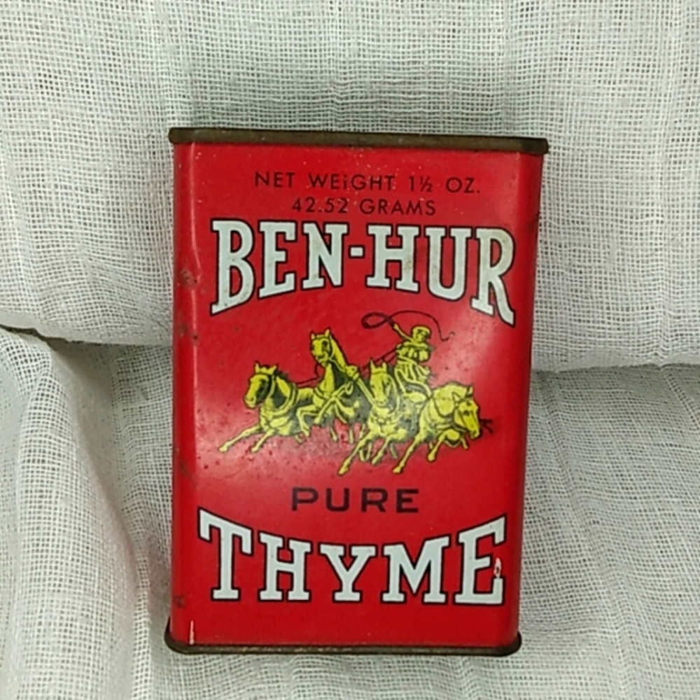 Vintage Ben-Hur Pure Thyme Spice Tin
